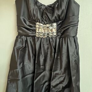 Elegant Black Dress with Crystal Embellishment